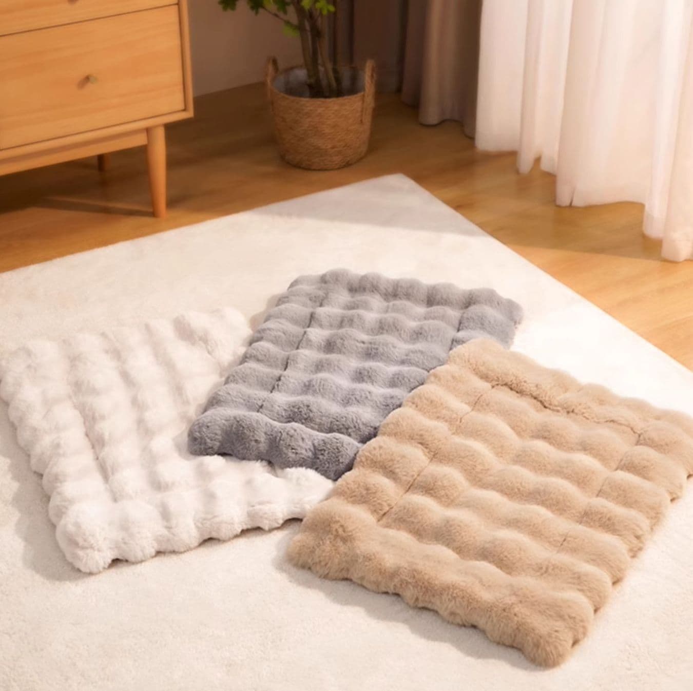ペットマット 猫用 ふわふわ雲型もこもこ快眠敷布団