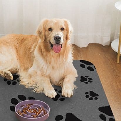 ペットマット 犬猫兼用 肉球柄給水給餌台用マット