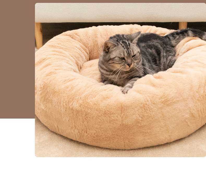 ペットマット 猫用 もふもふ安眠ドーナツベッド