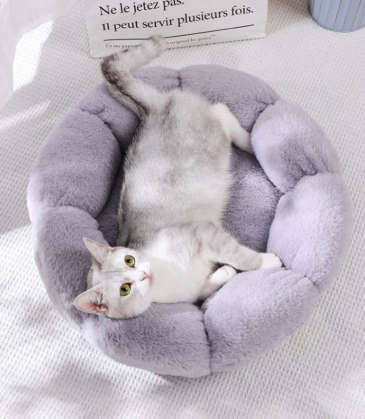 ペットマット 猫用もこもこフラワーベッド