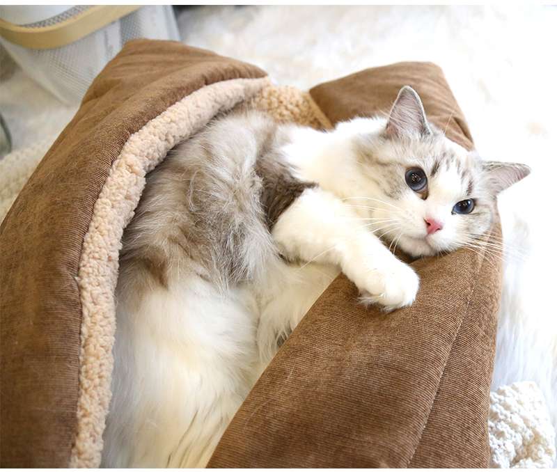 ペットマット 猫用 もこもこ包み込むねこ寝ぶくろ