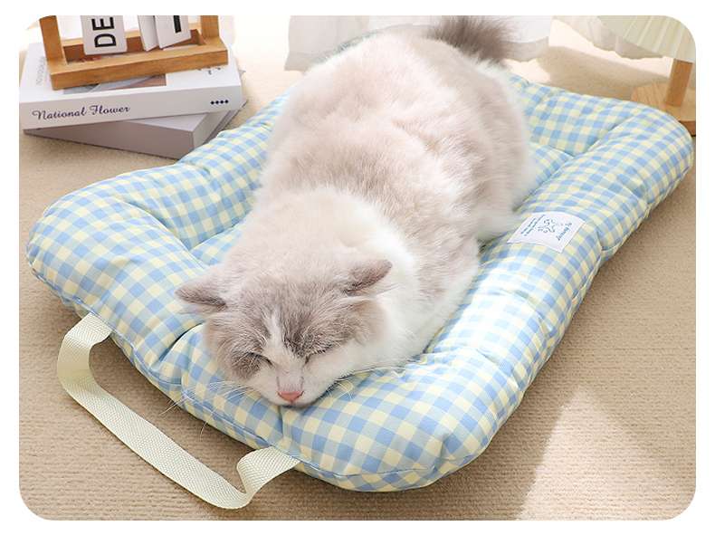 ペットマット 猫用 ふわふわチェック柄マット