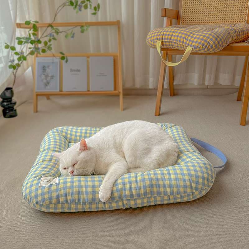 ペットマット 猫用 ふんわりギンガムお昼寝マット