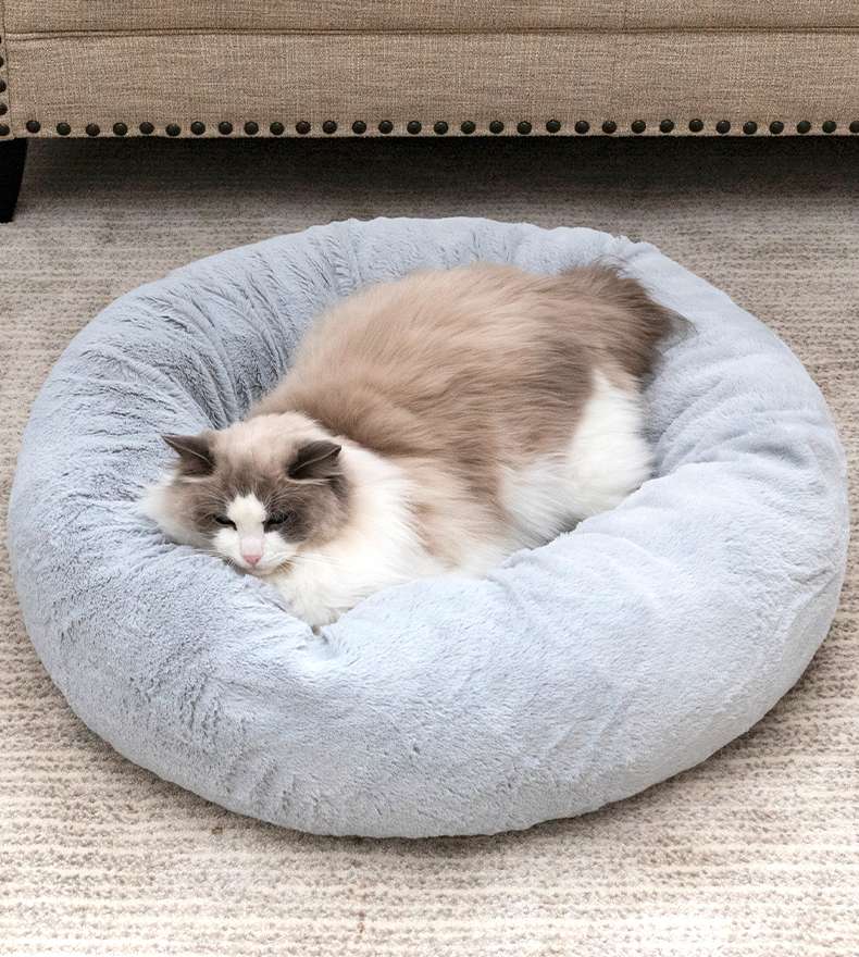 ペットマット 猫用 もふもふ安眠ドーナツベッド