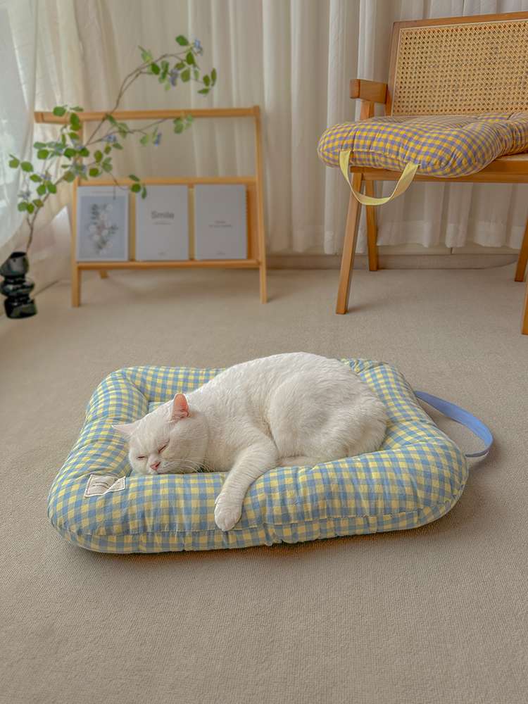 ペットマット 猫用 ふんわりギンガムお昼寝マット