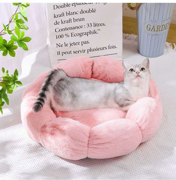 ペットマット 猫用もこもこフラワーベッド