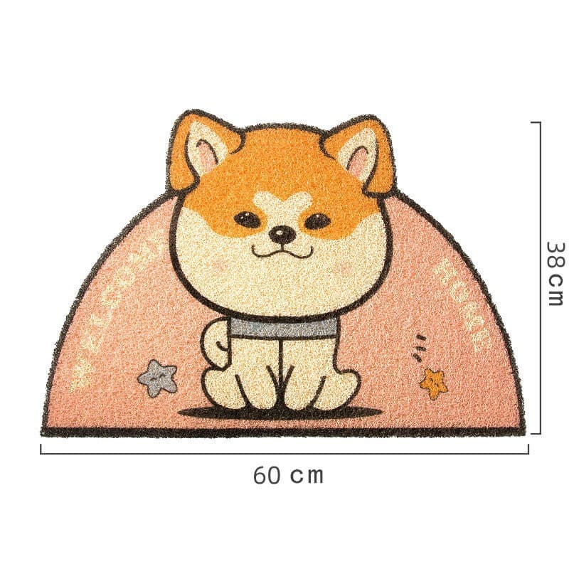 ペットマット 猫用 かわいい笑顔の猫型マット