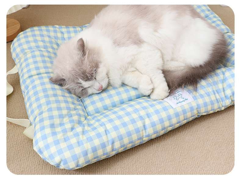 ペットマット 猫用 ふわふわチェック柄マット