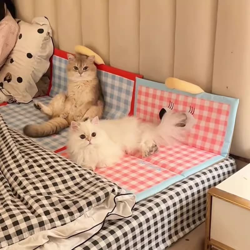 ペットマット ふわもこ顔つきおやすみマット