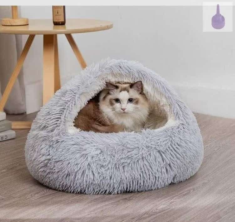 ペットマット 猫用ふわもこドーム型ペットベッド