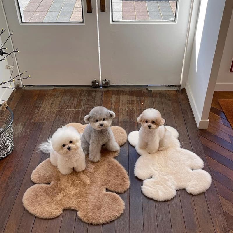 ペットマット 犬用 もこもこクマ型マット