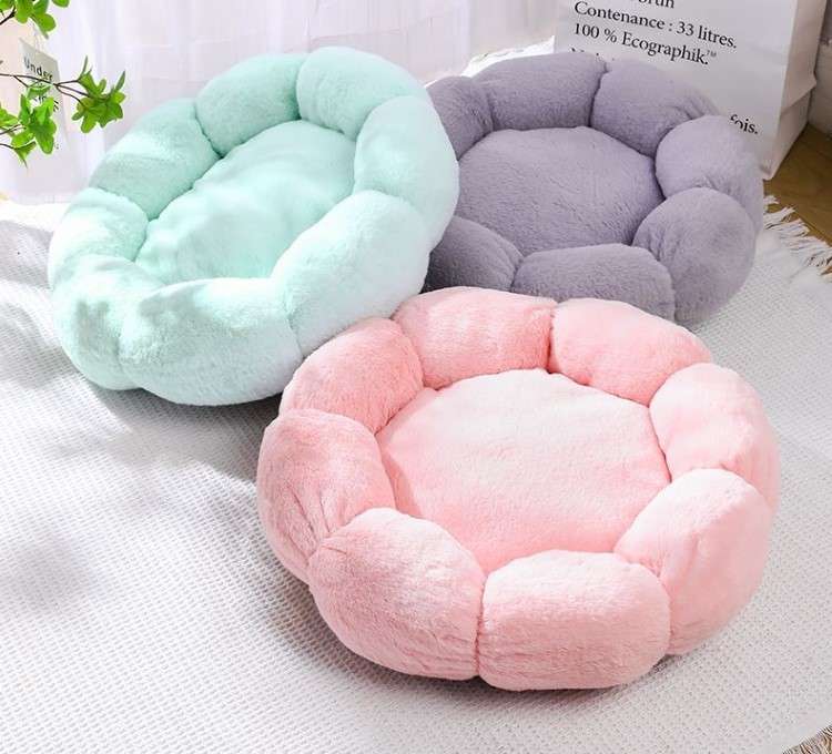 ペットマット 猫用もこもこフラワーベッド