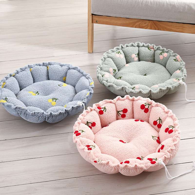 ペットマット 猫用 もこもこお花型マット