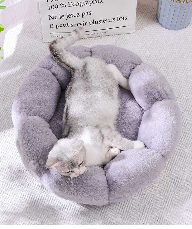 ペットマット 猫用もこもこフラワーベッド