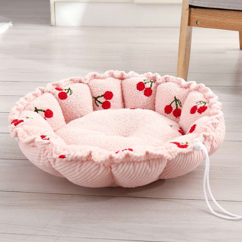 ペットマット 猫用 もこもこお花型マット