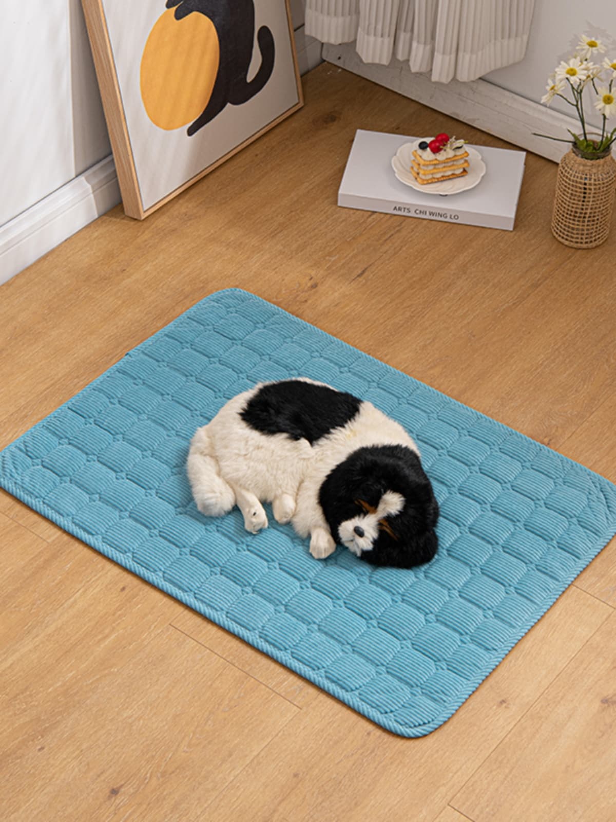 ペットマット 犬猫兼用 ふわもこ波紋の夢ごこち休息マット