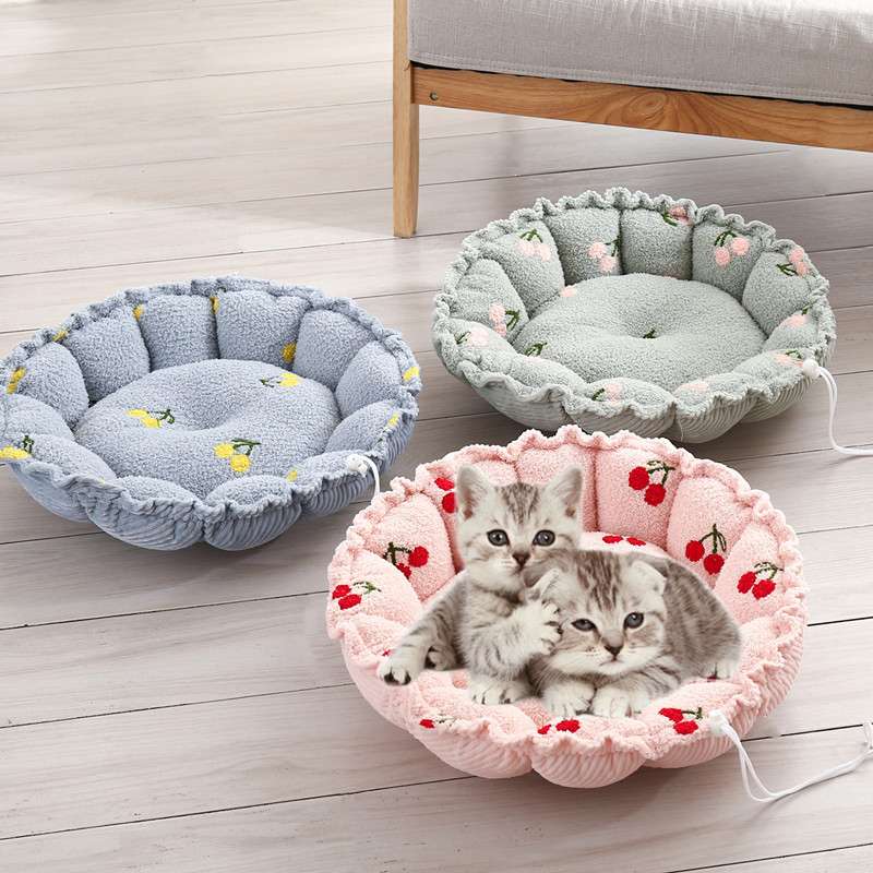 ペットマット 猫用 もこもこお花型マット