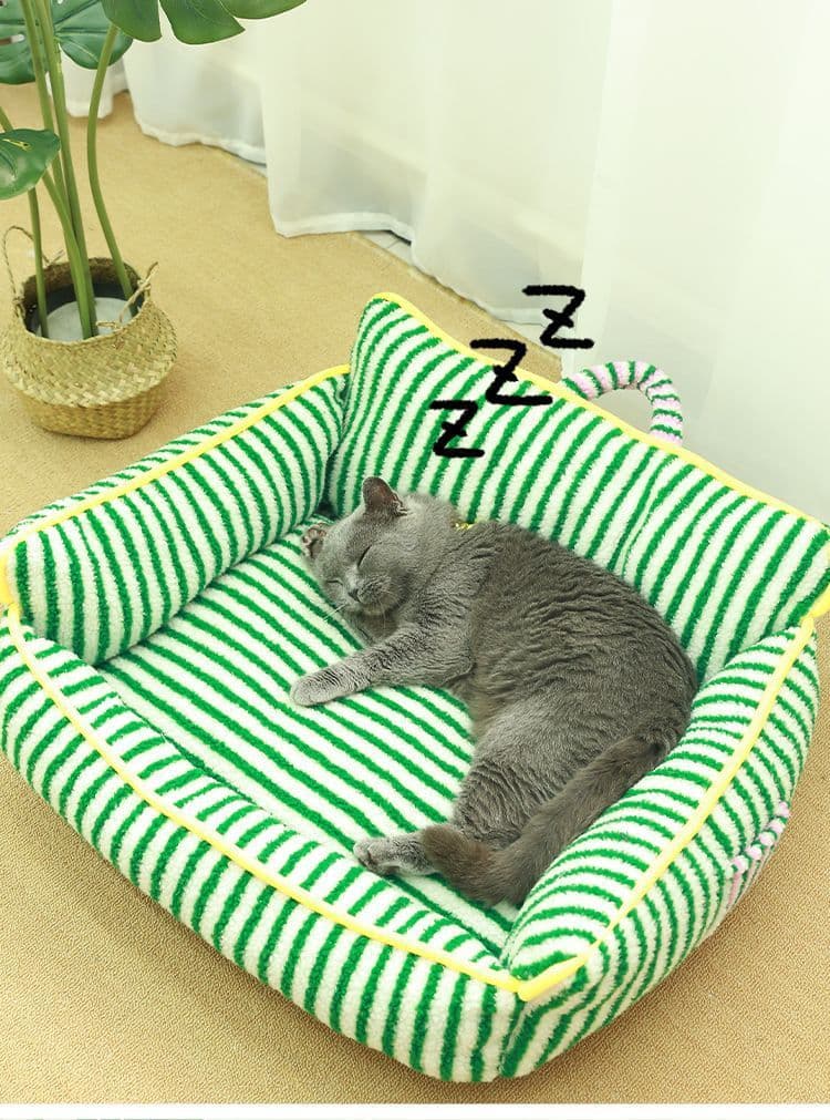 ペットマット 猫用 ふかふか両側クッション付きベッド