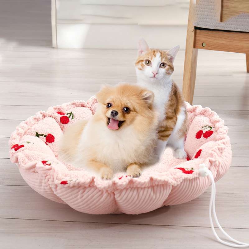 ペットマット 猫用 もこもこお花型マット