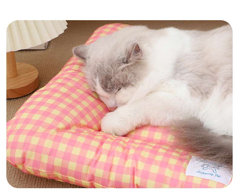 ペットマット 猫用 ふわふわチェック柄マット