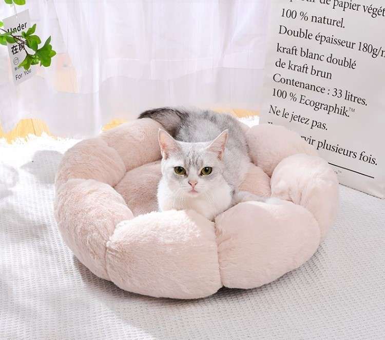 ペットマット 猫用もこもこフラワーベッド