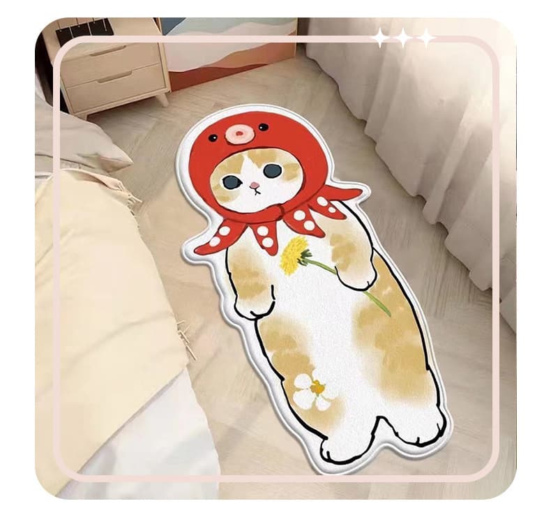 ペットマット 猫用 ねこちゃんデザイン滑り止め付マット