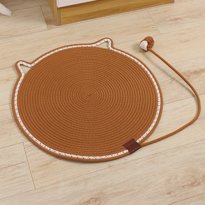 ペットマット 猫用 ぽかぽか円形猫耳ラグマット