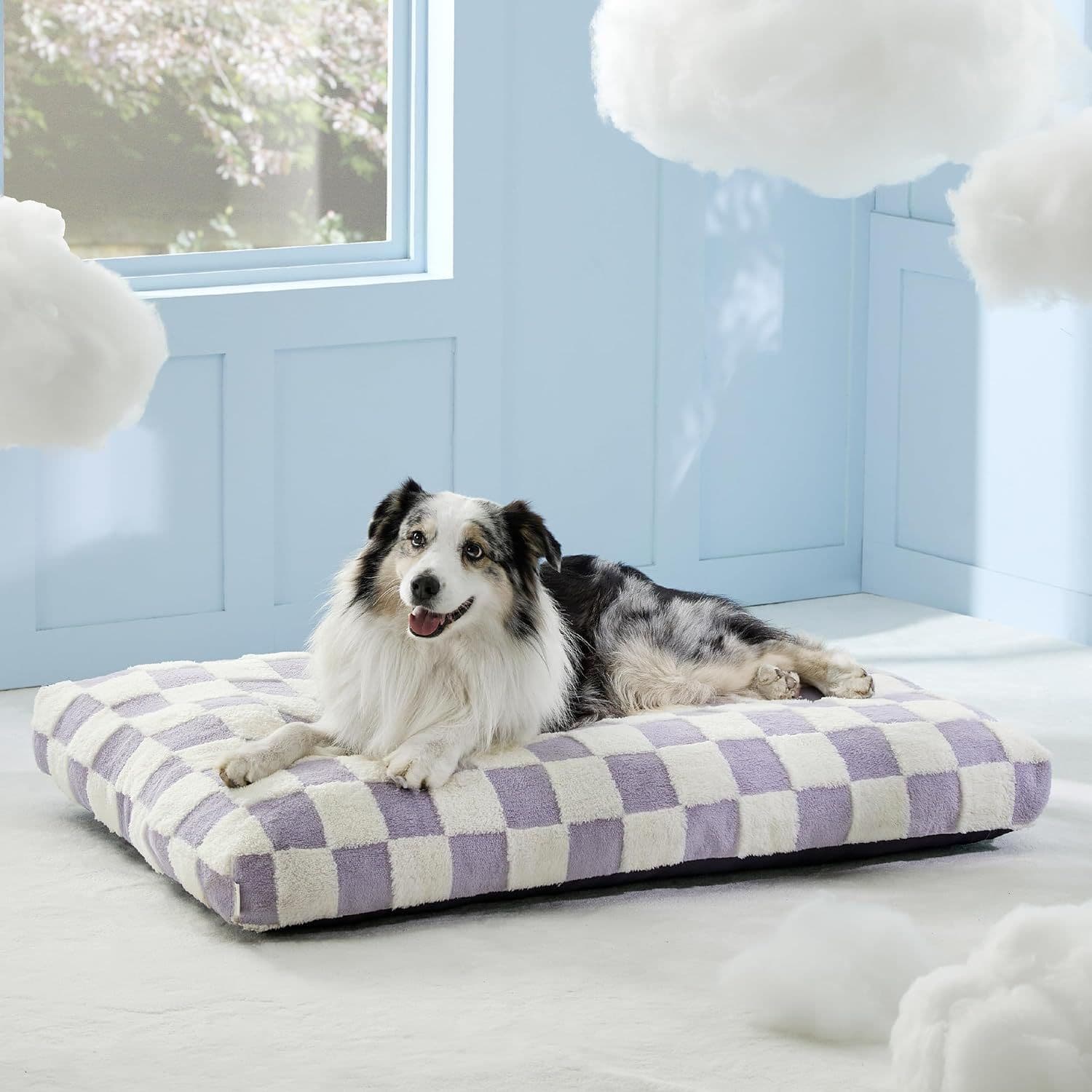 ペットマット 犬猫兼用 ふわもこ雲模様のお昼寝マット