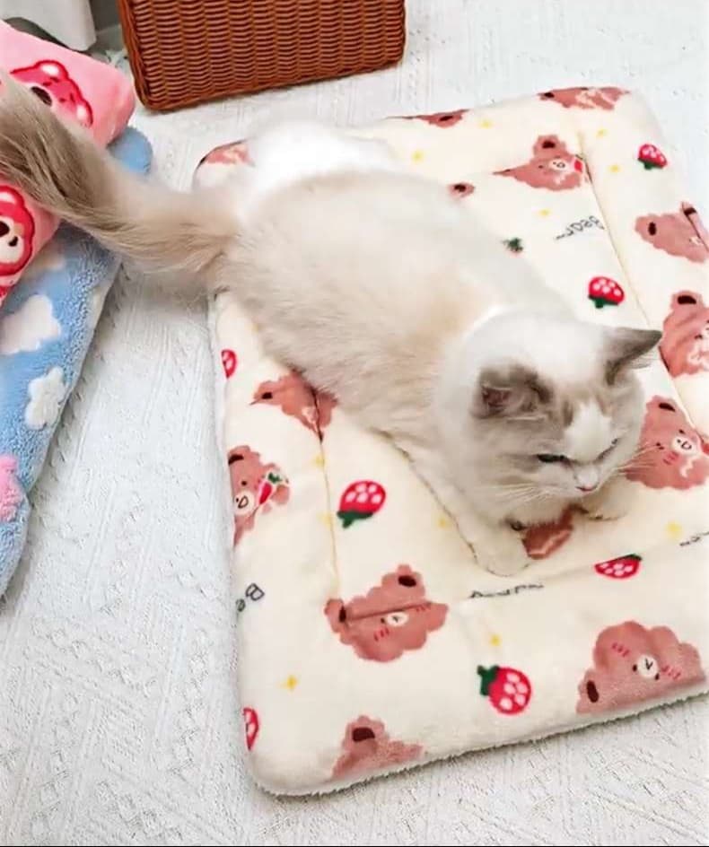 ペットマット 猫用 ふわもこ癒やし冬用マット