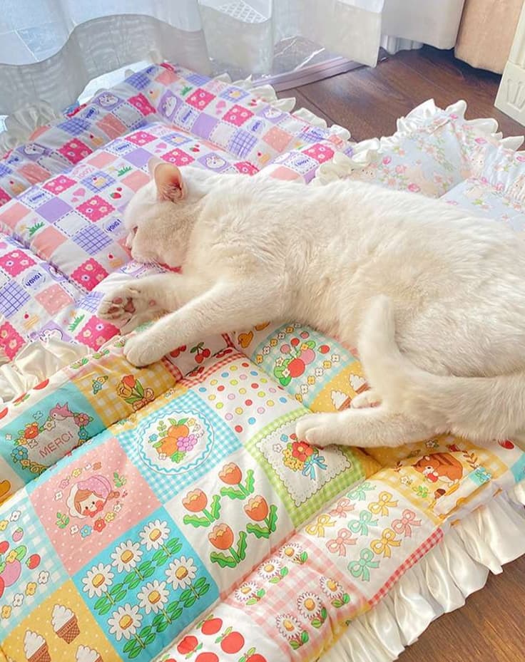 ペットマット 猫用 ふんわりフリル姫系マット