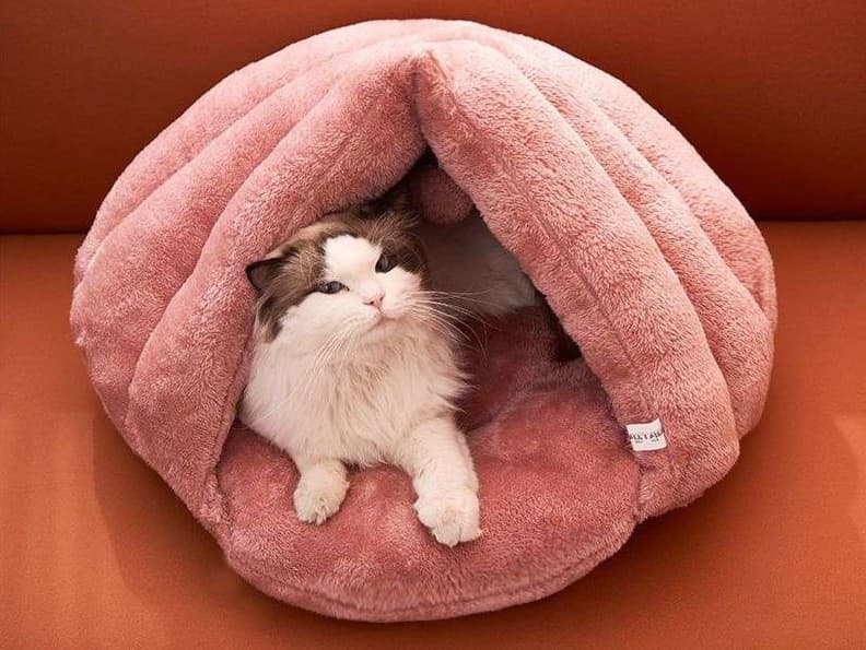 ペットマット 猫用 もこもこドーム型ぬくぬくマット