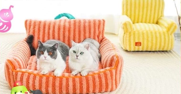 ペットマット 猫用 ふわもこ高級ソファー型マット