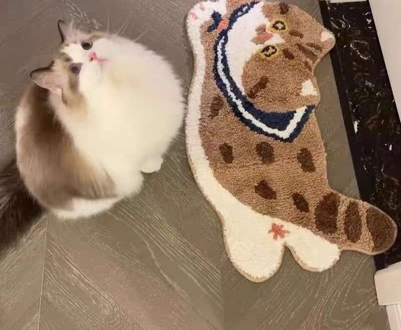 ペットマット 猫用 もふもふ羊毛ねこさんマット