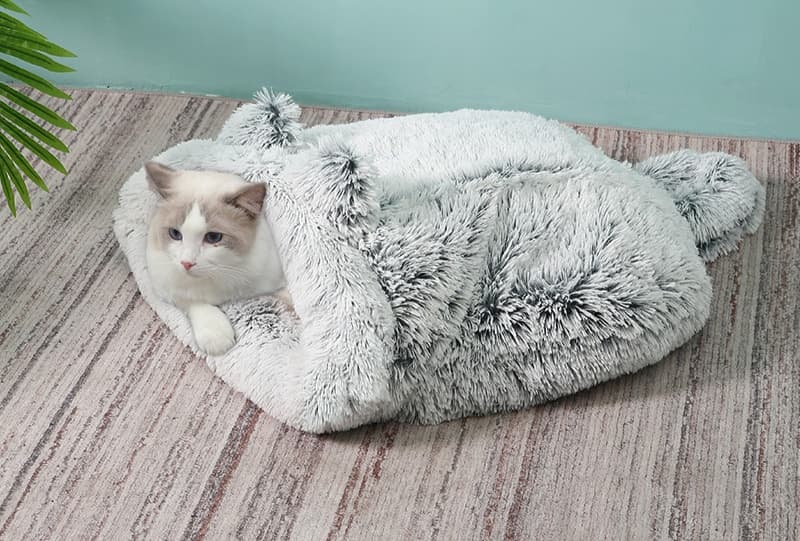 ペットマット 猫用 もこもこハウス睡眠マット