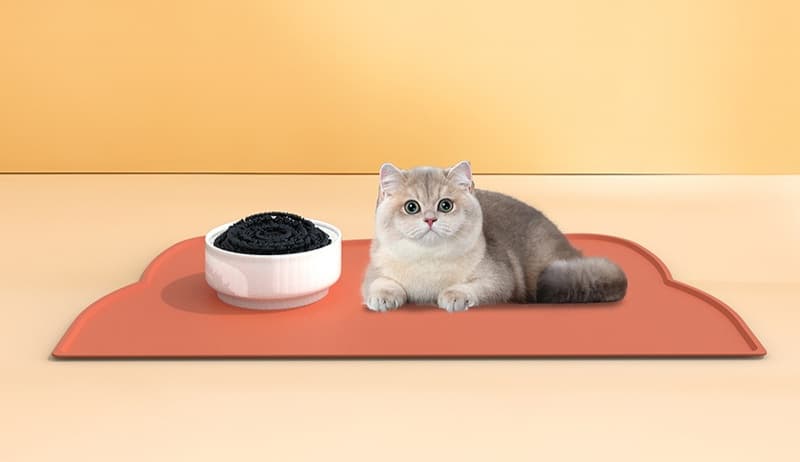 ペットマット 猫用 べこぼし防止シリコン製マット