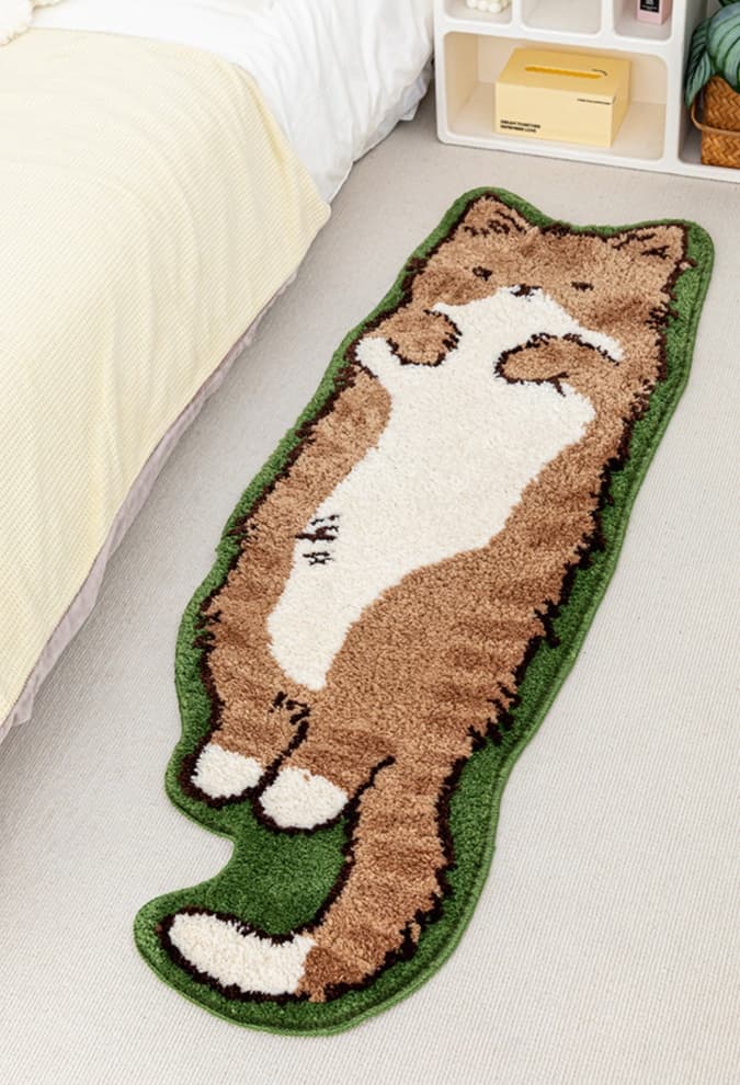 ペットマット 猫用 おすまし横寝キャット玄関マット