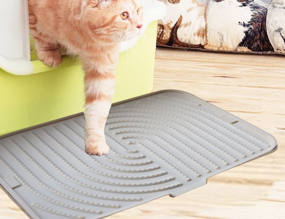 ペットマット 猫用 滑り止めシリコン飛び散り防止トイレマット
