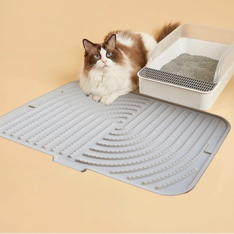 ペットマット 猫用 滑り止めシリコン飛び散り防止トイレマット