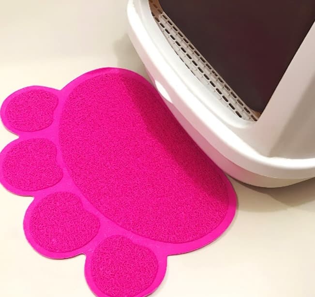 ペットマット 猫用 肉球型トラップ猫砂マット