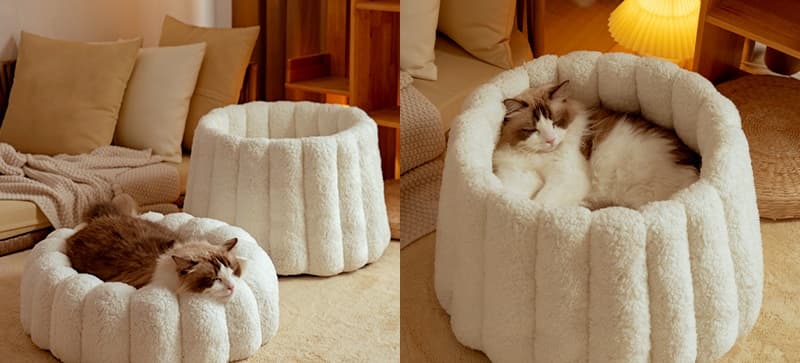 ペットマット 猫用 もこもくぬくぬくまんまるベッド