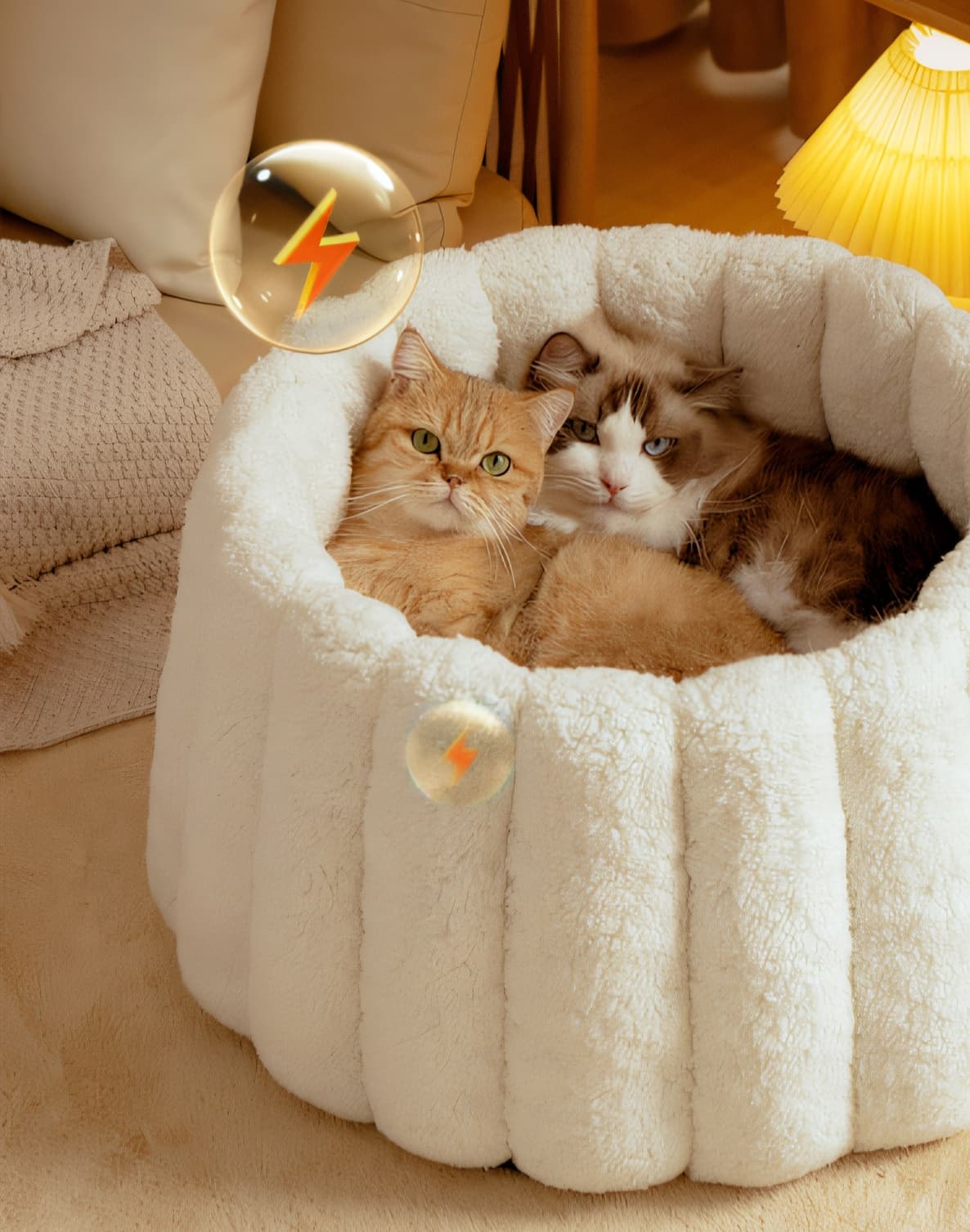 ペットマット 猫用 もこもくぬくぬくまんまるベッド