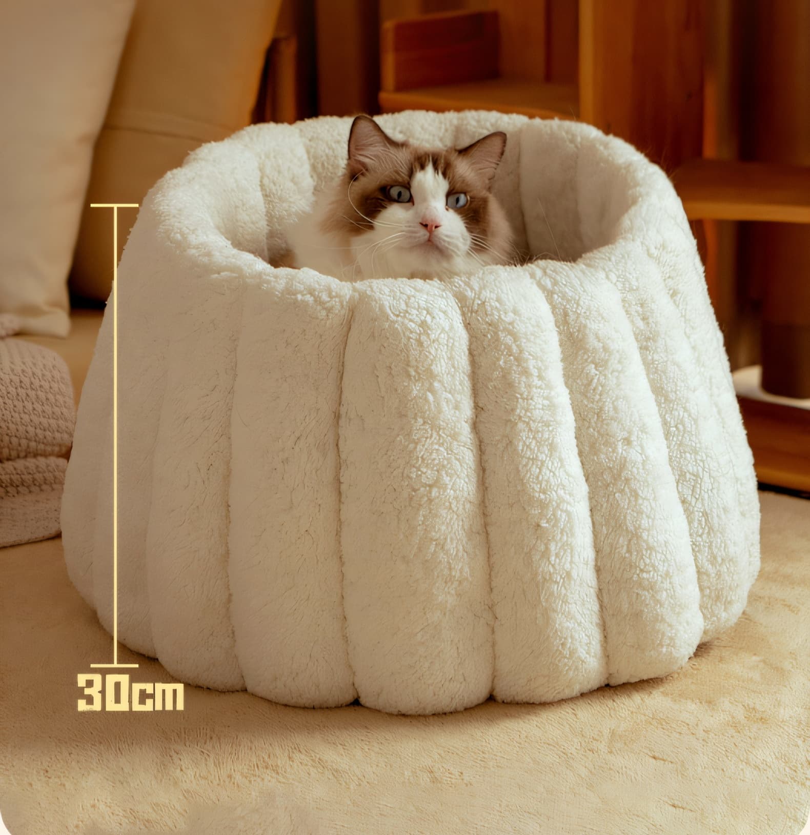 ペットマット 猫用 もこもくぬくぬくまんまるベッド