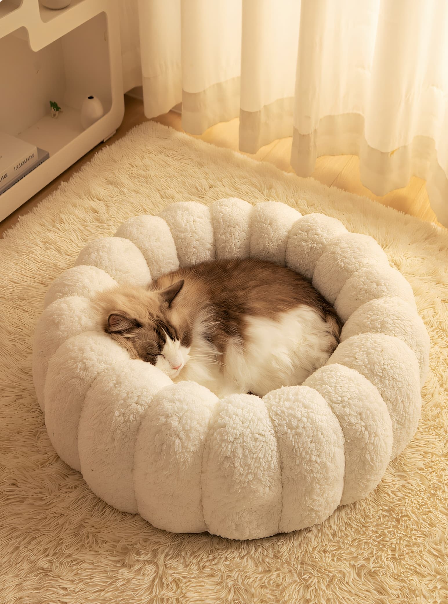 ペットマット 猫用 もこもくぬくぬくまんまるベッド