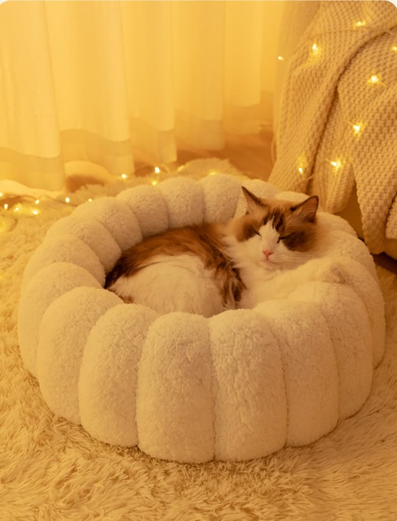 ペットマット 猫用 もこもくぬくぬくまんまるベッド