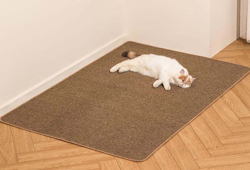 ペットマット 猫用 麻混紡ラグマット 癒やしのやすらぎ