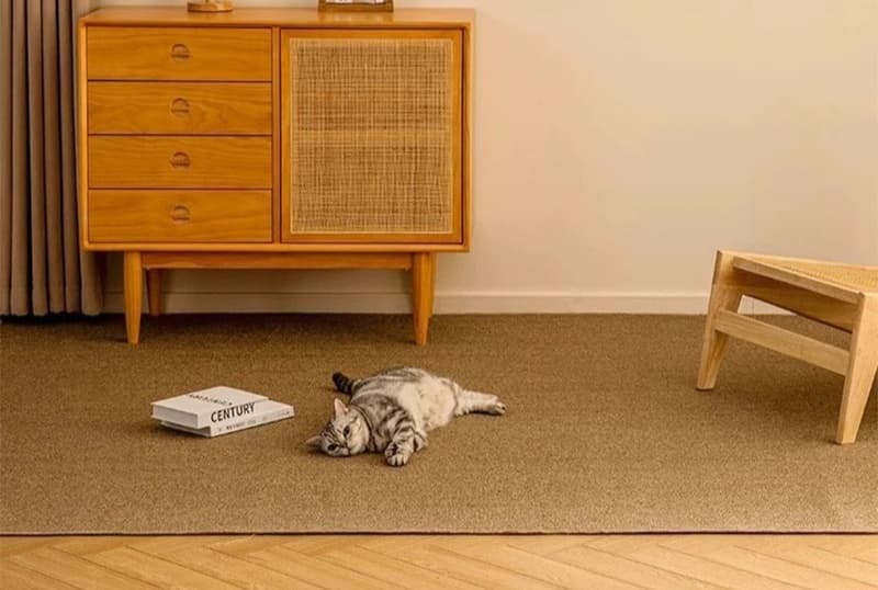 ペットマット 猫用 麻混紡ラグマット 癒やしのやすらぎ