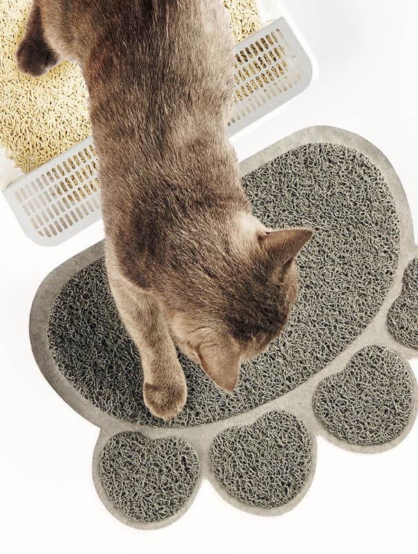 ペットマット 猫用 ふんわり快適 肉球型トイレマット