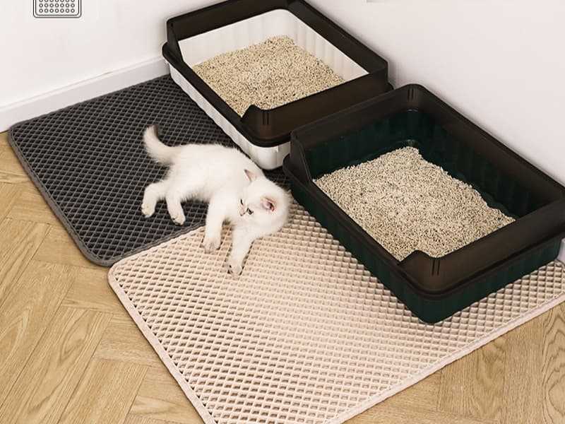 ペットマット 猫用 二重構造ハニカムトイレマット