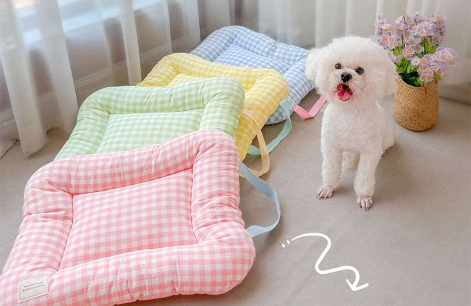 ペットマット 犬用 ふわふわチェック柄マット