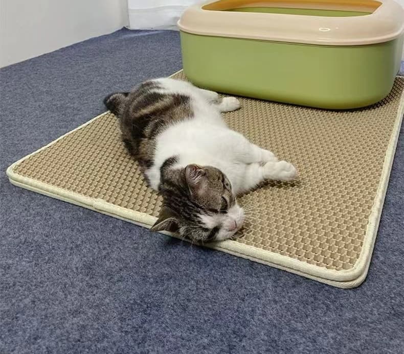 ペットマット 猫用 二重構造 飛び散り防止 トイレマット